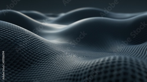 Blue-gray digital waves creating a calming yet dynamic electronic themed background.