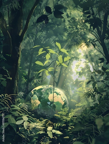 Earths Harmonious Embrace in a Verdant Forest Canopy by a Talented D