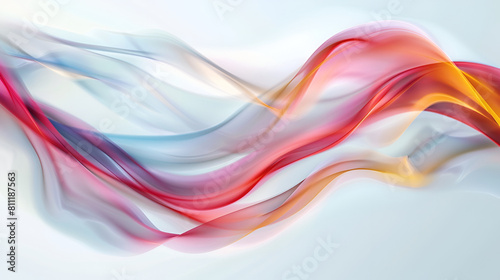 abstract colorful background with smooth wavy lines ,Abstract graphics. Colorful neon fabric, or sound wave, on a white background