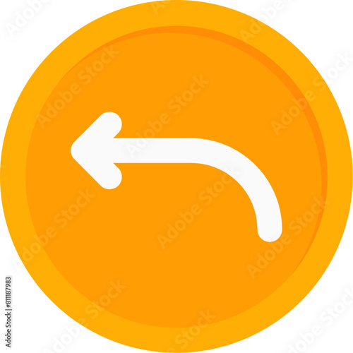 Curved Arrow Left Icon