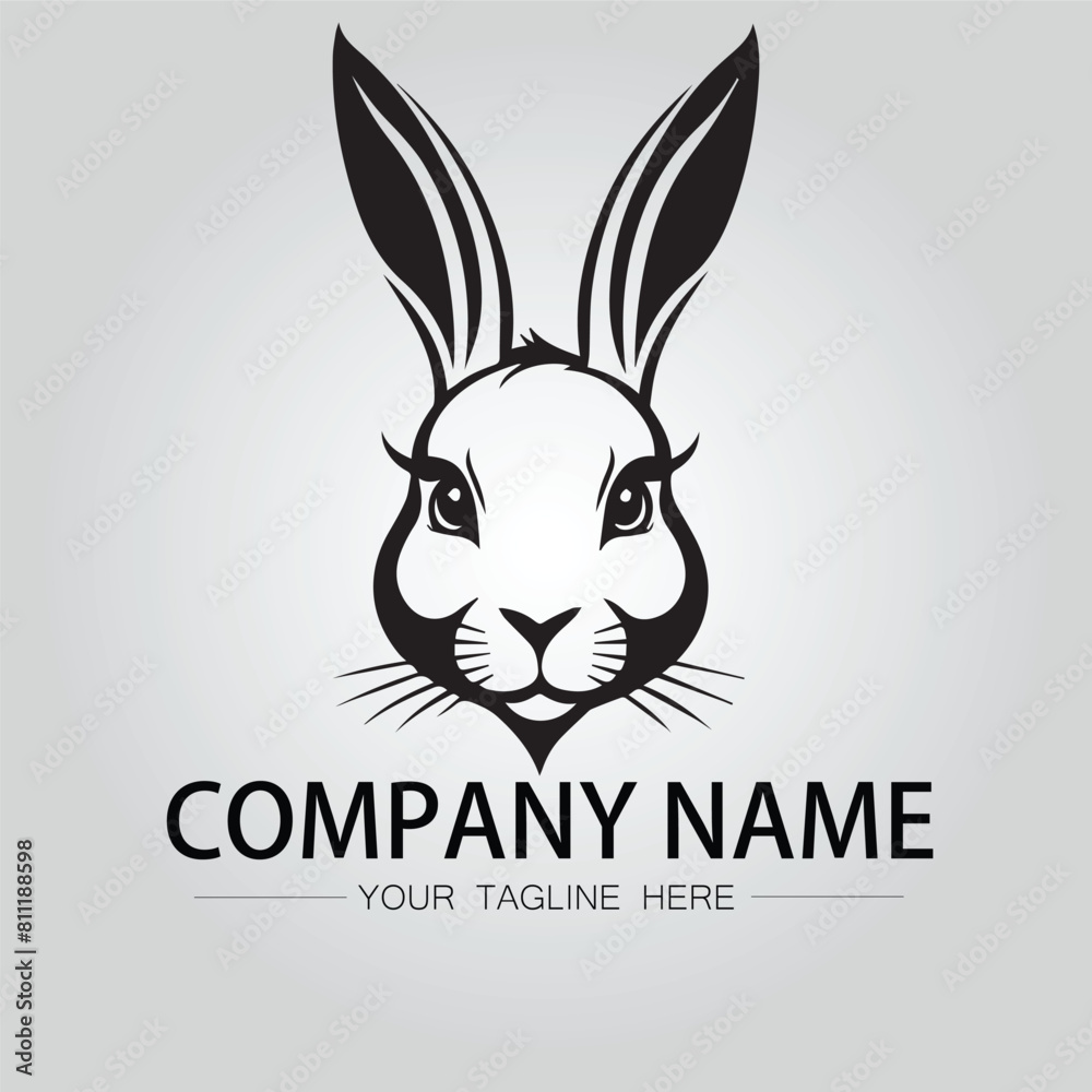 Rabbit silhouette company logo vector image on the white background Rabbit silhouette company logo vector image on the white background