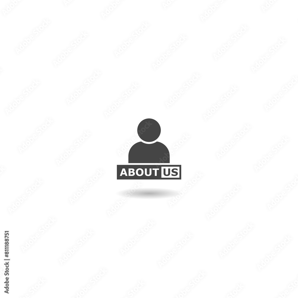 About us simple icon with shadow About us simple icon with shadow