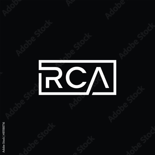 RCA Logo and Graphics design vector art, Icons isolated on black background