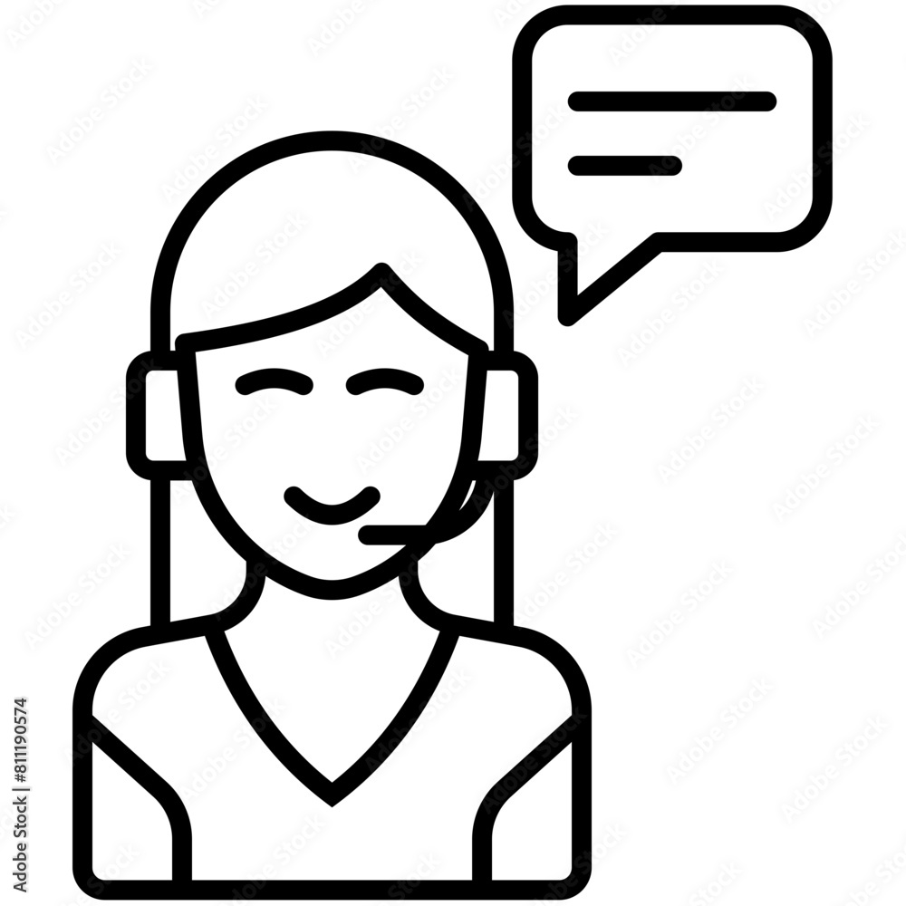 Obraz premium Support Service Outline Icon Pack