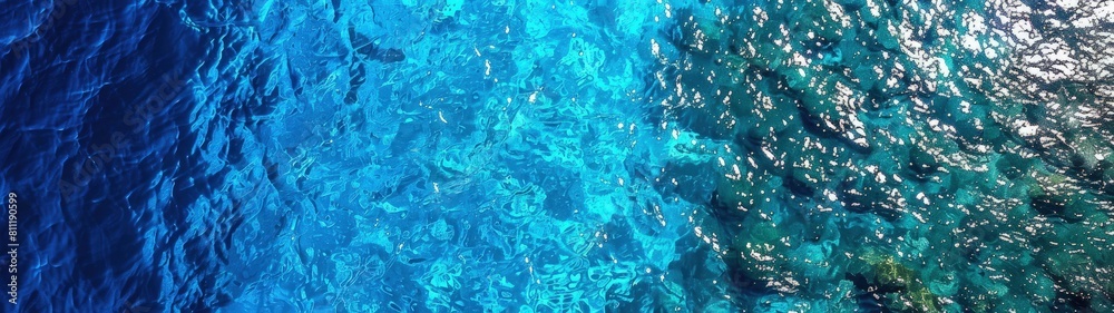 Obraz premium Aerial view of the blue sea surface