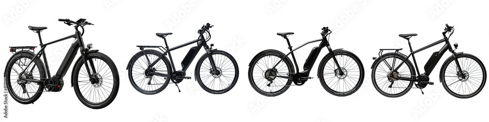 Electric Bicycle Electric Bicycle, black bicycle, Rennrad with on isolated on transparent background png