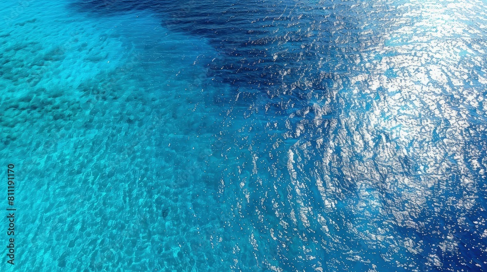 Fototapeta premium Aerial view of the blue sea surface