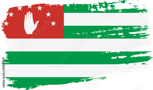 Abkhazia flag, wide brush stroke on transparent background vector