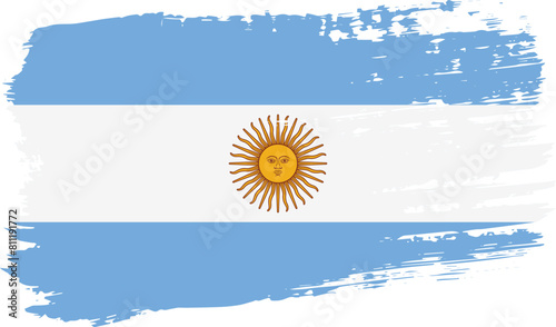 Argentina flag, wide brush stroke on transparent background vector