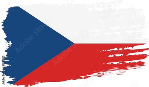 Czech flag, wide brush stroke on transparent background vector photo