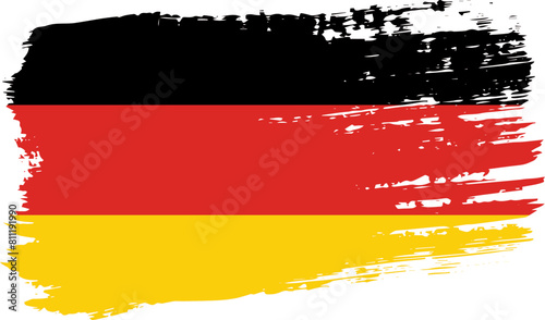 Germany flag, wide brush stroke on transparent background vector