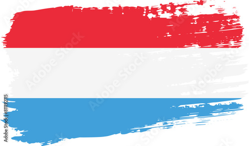 Luxembourg flag  wide brush stroke on transparent background vector