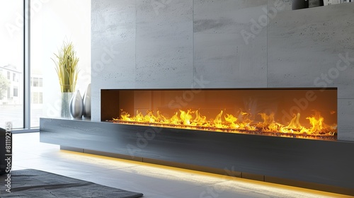 electric fireplaces, with energysaving LED technology and zone heating capabilities to provide supplemental warmth photo