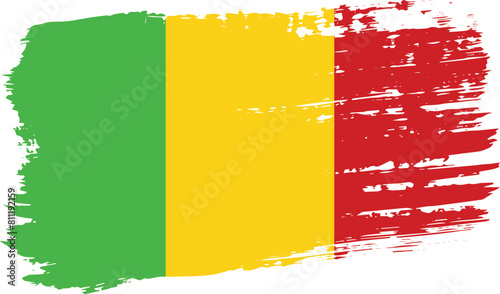 Mali flag, wide brush stroke on transparent background vector