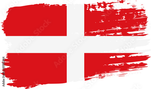 Military Order of Malta flag, wide brush stroke on transparent background vector