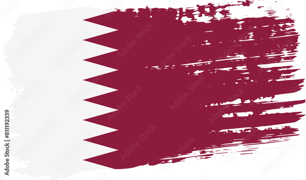 Qatar flag, wide brush stroke on transparent background vector