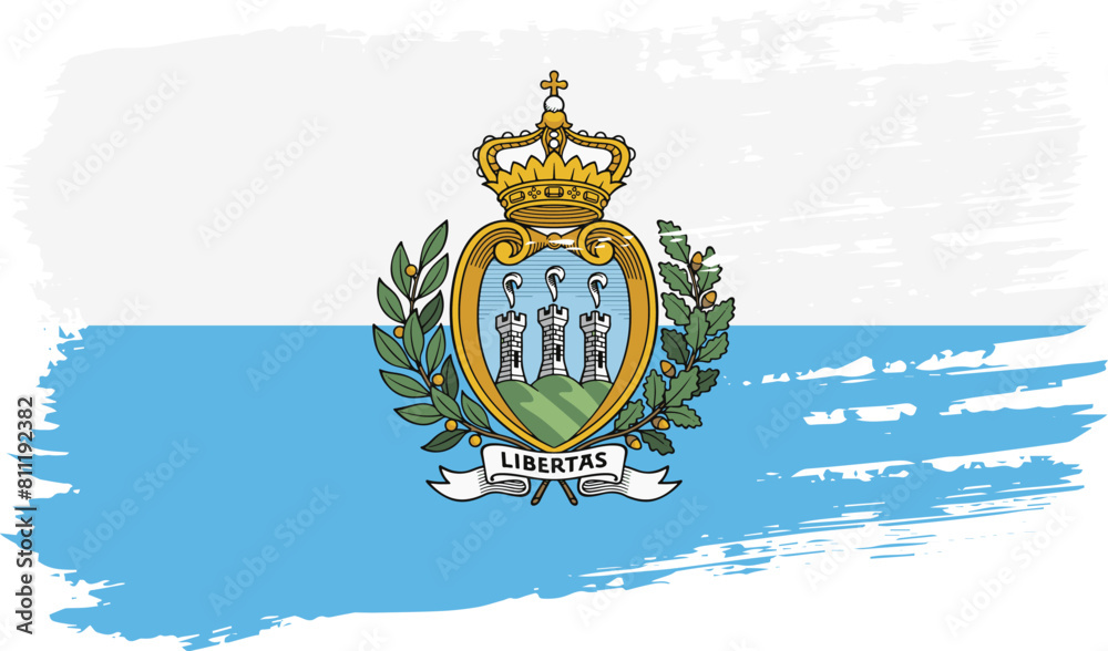 San Marino flag, wide brush stroke on transparent background vector San Marino flag, wide brush stroke on transparent background vector