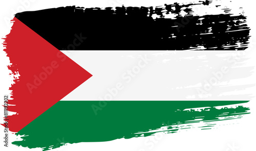 Palestine flag, wide brush stroke on transparent background vector