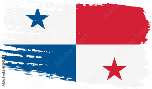 Panama flag, wide brush stroke on transparent background vector