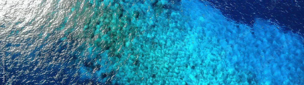 Aerial view of the blue sea surface Aerial view of the blue sea surface
