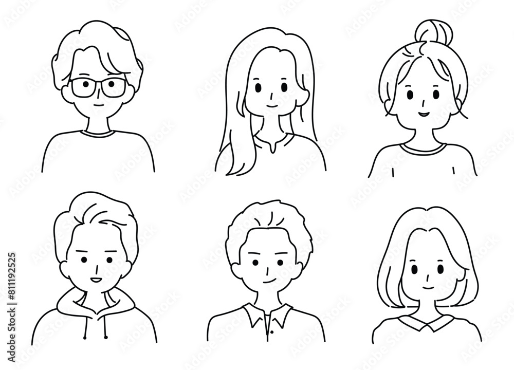 Set of different people drawing doodle illustrations Set of different people drawing doodle illustrations
