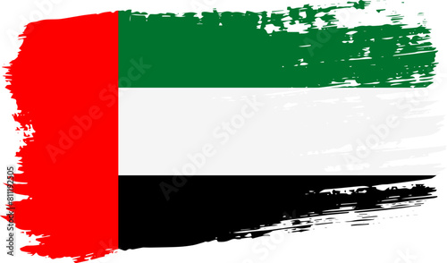United Arab Emirates flag, wide brush stroke on transparent background vector