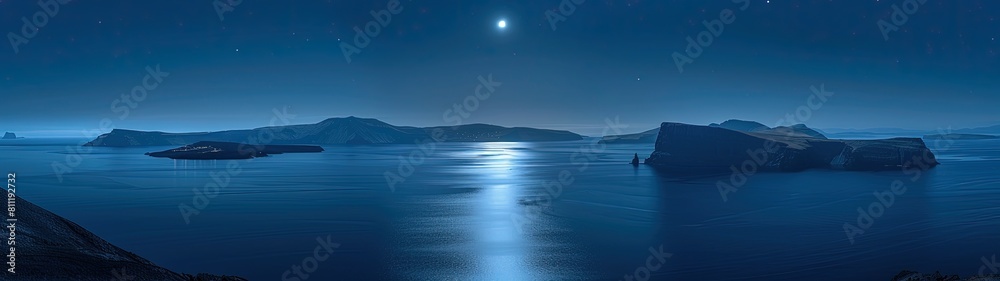 Moonlit Night Over the Sea Surface