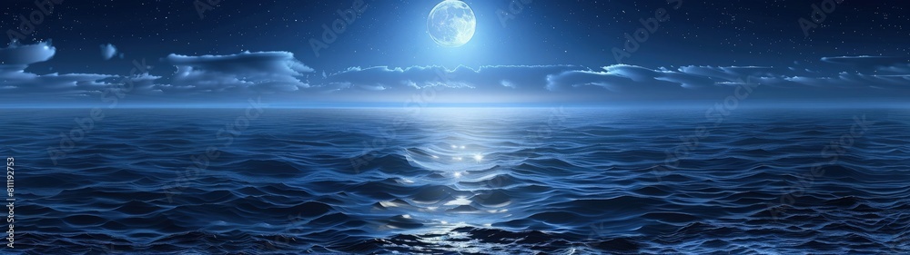 Moonlit Night Over the Sea Surface Moonlit Night Over the Sea Surface
