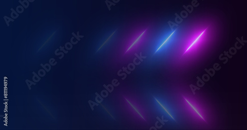 Neon stripes futuristic retro style technology loop. Diagonal laser beams glowing connection cyber floor reflective vibrant trendy broadcast dynamic elegant high speed motion bg.