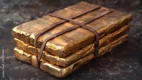 Ancient Golden Ingots A Wealth of History and Radiance in a Still Life