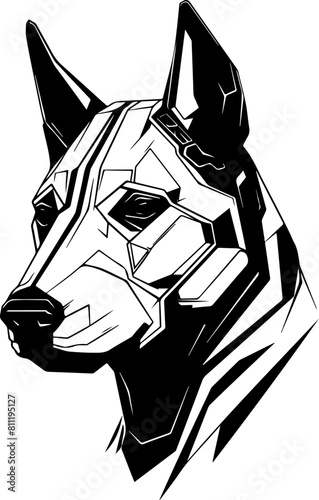 Wallpaper Mural A dog with a robotic head. Cyber dog head logo template Torontodigital.ca