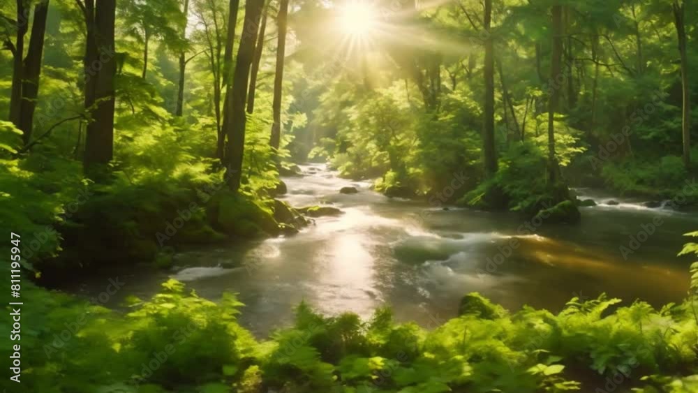 river in the middle of a green forest river in the middle of a green forest