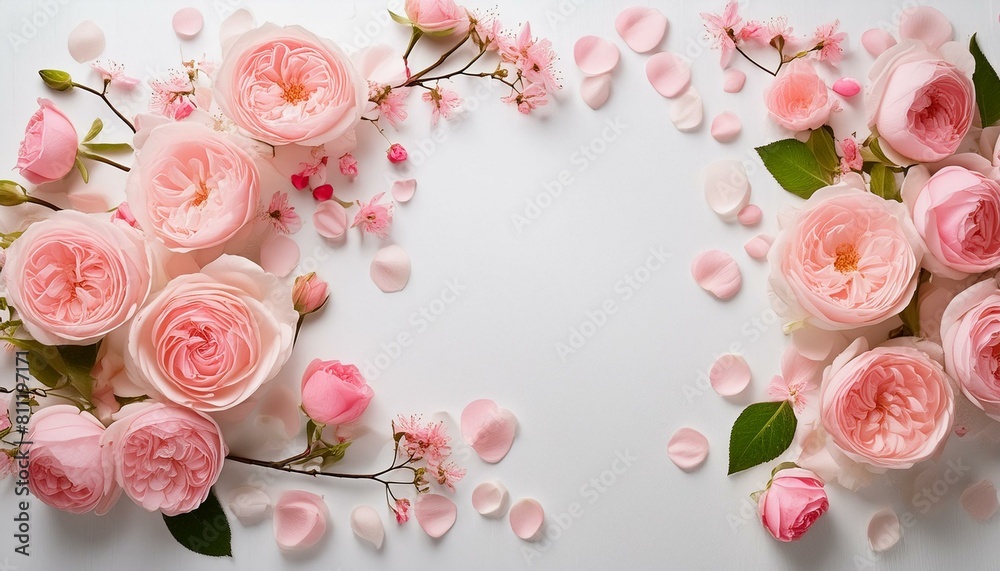 pink roses border pink roses border