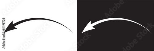 Curved arrow icon vector. Arrow pointer icon sign symbol in trendy flat style. Arrow  vector icon illustration isolated on white and black background. EPS 10/AI