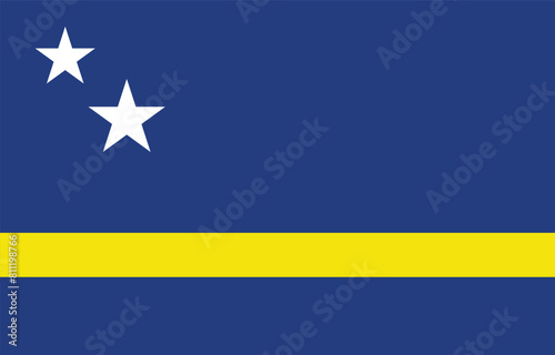 National flag of Curacao. Curacao Flag. 
