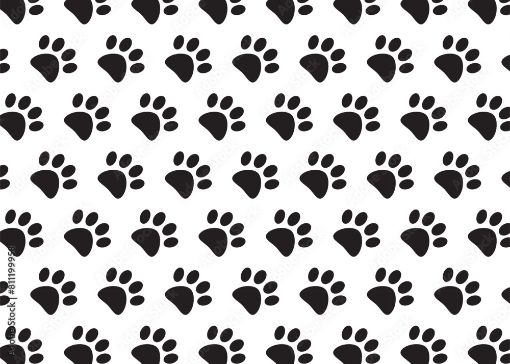 Seamless pattern with paw.Dog foot steps repeat pattern.Vector graphic puppy symbol. Seamless pattern with paw.Dog foot steps repeat pattern.Vector graphic puppy symbol.