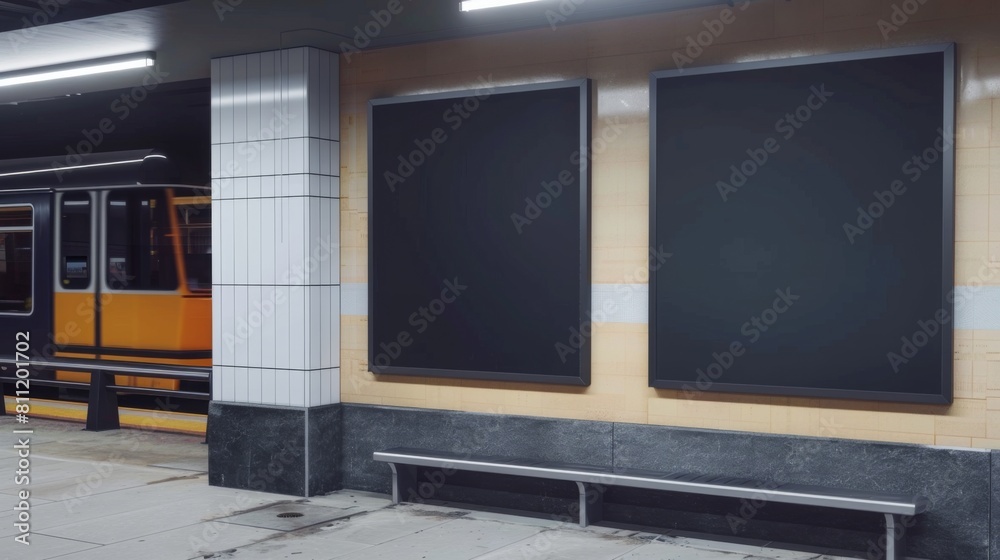 Fototapeta premium Blank outdoor billboard mockup template for placeholder