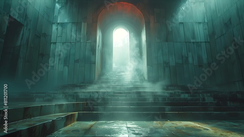 Mysterious Ethereal Archway Leading to Glowing Otherworldly Passage