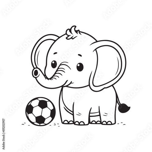 elephant illustration for kids  animal coloring clipart  coloring pages for kids 