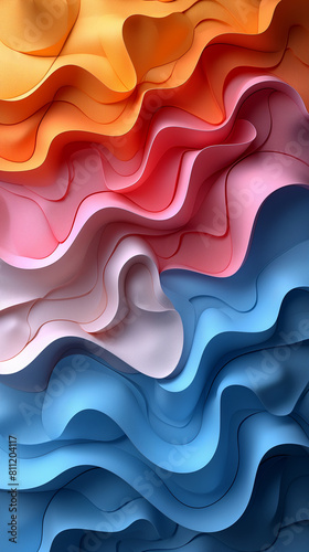 a close up of a colorful wall with a wave pattern