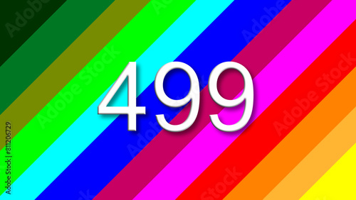 499 colorful rainbow background year number