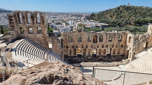 greece athens roman theater in acropolis odeon of herodes atticus photo