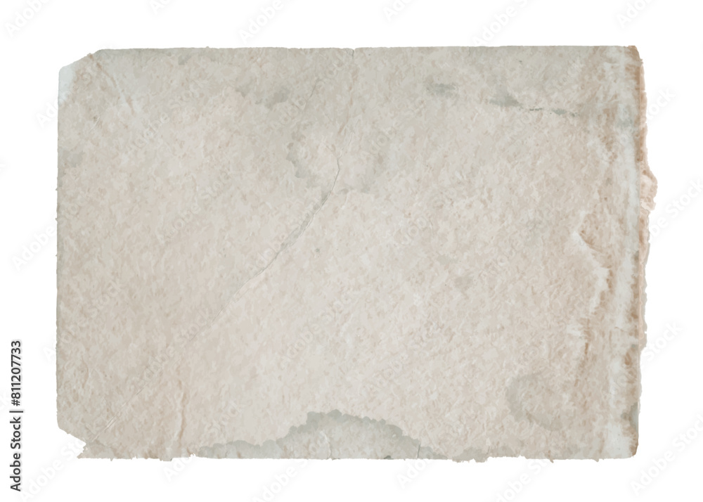 Fototapeta premium Vintage paper sheet with ripped torn edges. Old dirty rough paper texture isolated on transparent background