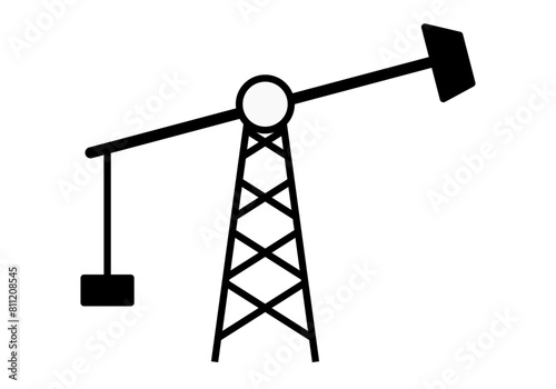 Icono negro de extracción de petróleo. 