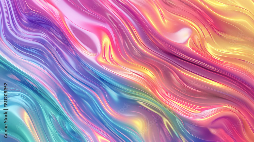 Obraz premium Trendy texture with polarization effect and colorful neon holographic stains. Abstract background