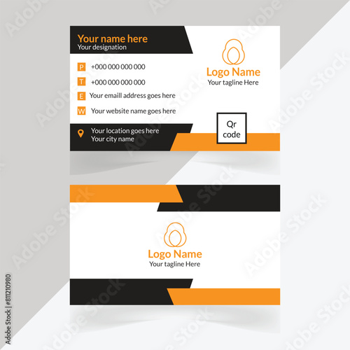 Double-sided modern business card template vector or creative visiting card 