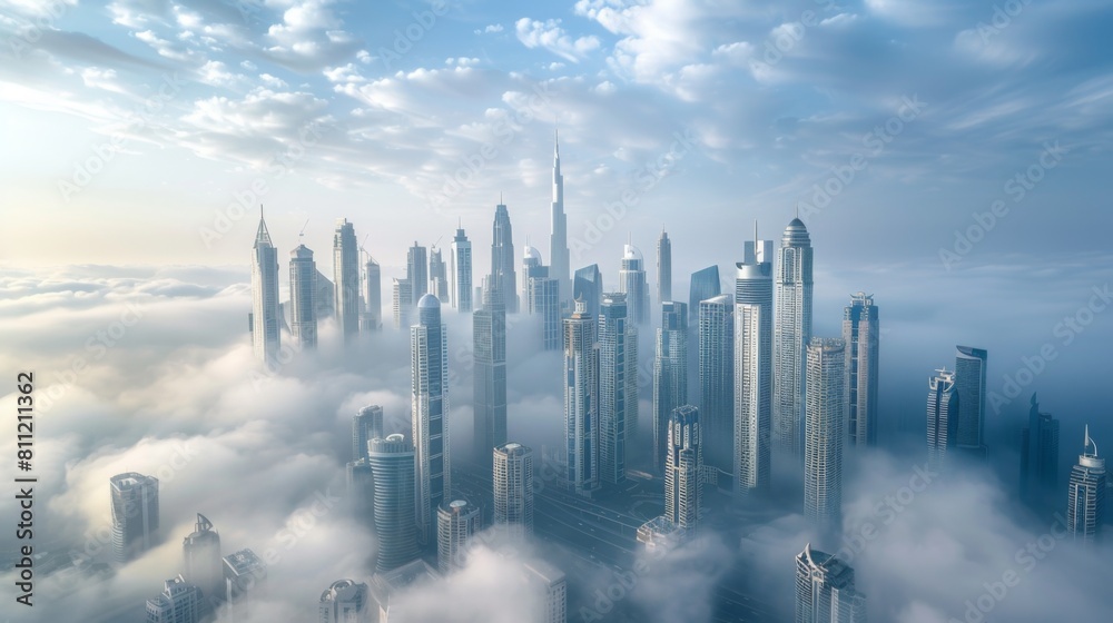 A panoramic view of a city skyline with skyscrapers reaching towards the clouds, representing the economic prowess and growth of a metropolis. A panoramic view of a city skyline with skyscrapers reaching towards the clouds, representing the economic prowess and growth of a metropolis.