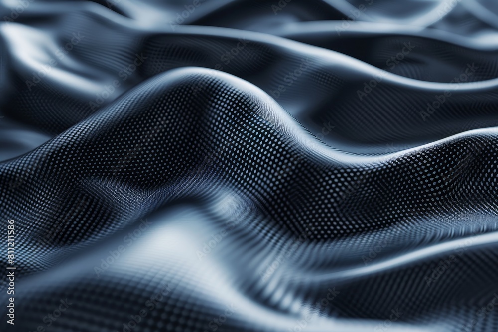 Detailed look at the unique wavy texture of neoprene fabric, A futuristic visualization of neoprene fabric with a sleek, rubbery appearance Detailed look at the unique wavy texture of neoprene fabric, A futuristic visualization of neoprene fabric with a sleek, rubbery appearance