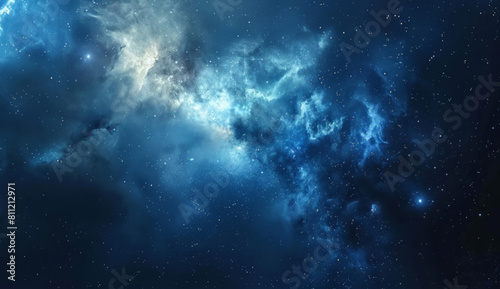 Galaxy, space and stars in solar system with dark background of universe for adventure, exploration or fantasy. Cosmos, night and wallpaper of interstellar constellation for astrology or astronomy