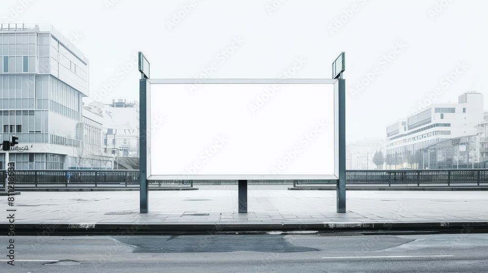 Clear and unmarked advertising space featured on a bright white background, ready to be customized with dynamic advertising or artistic displays Clear and unmarked advertising space featured on a bright white background, ready to be customized with dynamic advertising or artistic displays